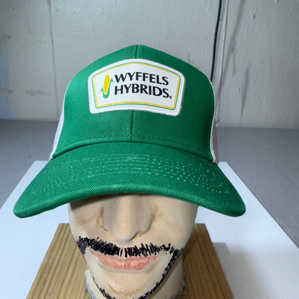Wyffels Hybrids Trucker Hat Unisex OSFA Green White Excellent Mesh Snapback Cap